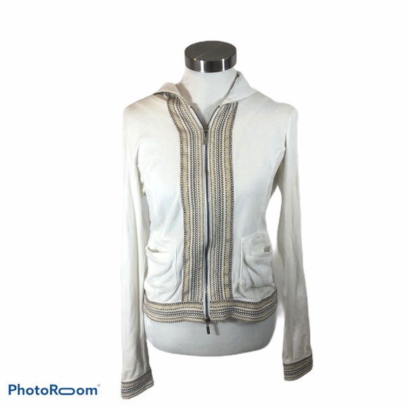 Tory Burch Jackets & Blazers - Tory Burch Terry Cloth Zip Up Jacket Embroidered S